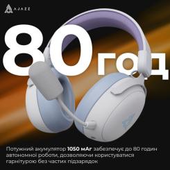 Наушники Ajazz AHM08 MAX 3-Mode White/Purple Фото 9