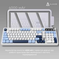 Клавиатура Ajazz AF98 Plus Wireless/Bluetooth/USB UA White/Blue Фото 9