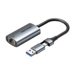 Переходник Vention USB-C to RJ45 Ethernet 1000Mbps gray Фото
