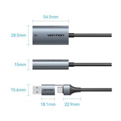 Переходник Vention USB-C to RJ45 Ethernet 1000Mbps gray Фото 1