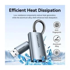 Переходник Vention USB-C to RJ45 Ethernet 1000Mbps gray Фото 5