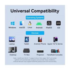 Переходник Vention USB-C to RJ45 Ethernet 1000Mbps gray Фото 8