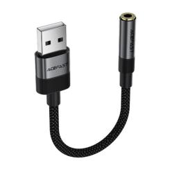 Переходник Acefast USB AM to 3.5mm F 0.15m black Фото 1