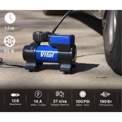 Автомобильный компрессор VITOL K-22 100psi/14Amp/37л Фото 8