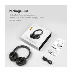 Наушники OneOdio A6, Bluetooth + USB-C Hybrid ANC Black Фото 2