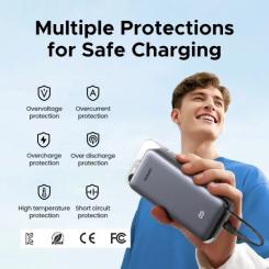 Батарея универсальная Ugreen 20000mAh 45W with Built-in Cable Фото 2