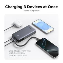 Батарея универсальная Ugreen 20000mAh 45W with Built-in Cable Фото 8