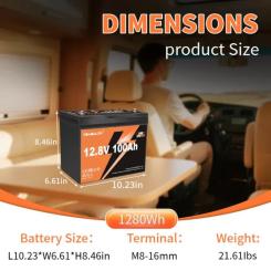 Батарея LiFePo4 YEAGULCH 12.8V - 100Ah Фото 2