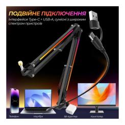 Стойка для микрофона Fifine BM38 RGB Black Фото 7