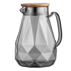 Кувшин Ardesto Graphite 1500мл, боросилікатне скло, бамбук, сірий Фото 1