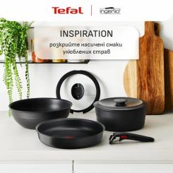 Набор посуды Tefal Ingenio Inspiration, 6 предметів, чорний Фото 2