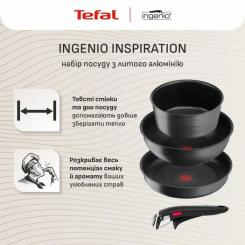 Набор посуды Tefal Ingenio Inspiration, 6 предметів, чорний Фото 4