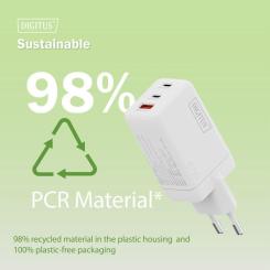 Зарядное устройство Digitus 2xUSB-C + 1xUSB 67W GaN Фото 10