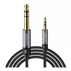 Кабель мультимедийный Essager 3.5mm M to 6.5mm M 1.2m Фото