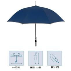 Зонт Perletti Reflecting тростина, з системою антивітер, темно-с Фото 1