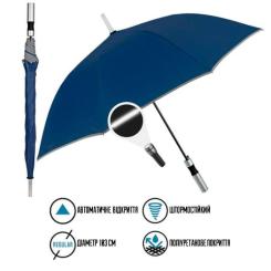 Зонт Perletti Reflecting тростина, з системою антивітер, темно-с Фото 3