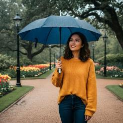 Зонт Perletti Reflecting тростина, з системою антивітер, темно-с Фото 7