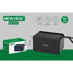 Акустическая система NEWVEW NV-9193 BT/USB/TF/FM Black Фото 1