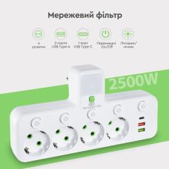 Сетевой фильтр питания XoKo XK-SPW-4-2-1-WH Фото 7