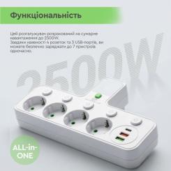 Сетевой фильтр питания XoKo XK-SPW-4-2-1-WH Фото 8