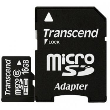Карта памяти Transcend 16Gb microSDHC class 6 Фото