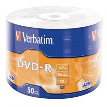 Диск DVD Verbatim 4.7Gb 16X Wrap-box 50шт MATT SILVER Фото