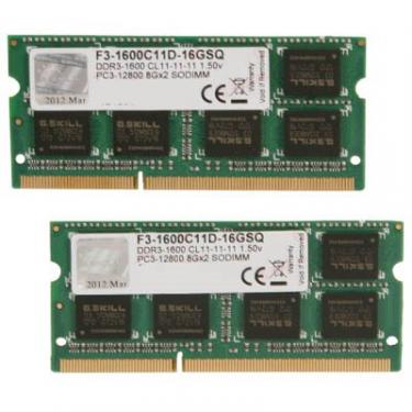 Модуль памяти для ноутбука G.Skill SoDIMM DDR3 16GB (2x8GB) 1600 MHz Фото