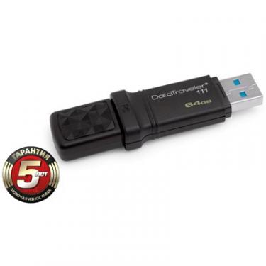 USB флеш накопитель Kingston 64Gb DataTraveler DT111 Black Фото 1
