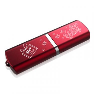USB флеш накопитель Silicon Power 16Gb LuxMini 720 red winter edition Фото 1