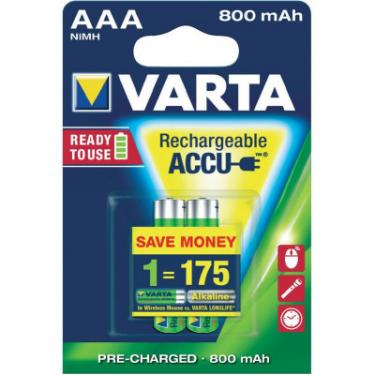 Аккумулятор Varta AAA Rechargeable Accu 800mAh * 2 NI-MH (READY 2 US Фото