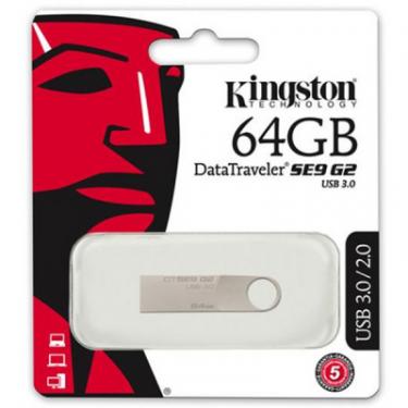 USB флеш накопитель Kingston 64GB DTSE9 G2 Metal Silver USB 3.0 Фото 3