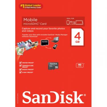 Карта памяти SanDisk 4Gb microSDHC Class 4 Фото 2