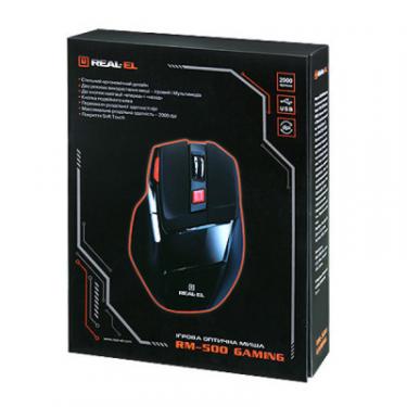 Мышка REAL-EL RM-500 Gaming, USB, black Фото 2