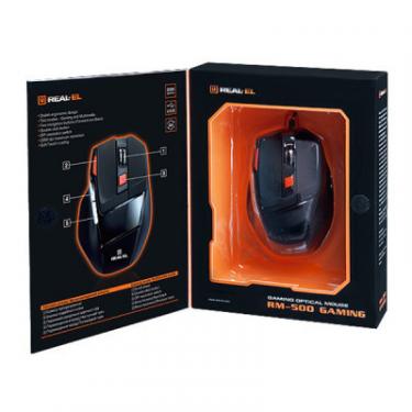 Мышка REAL-EL RM-500 Gaming, USB, black Фото 3