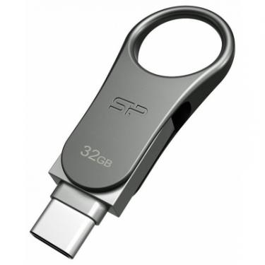 USB флеш накопитель Silicon Power 32GB Mobile C80 Silver USB 3.2 Фото 1