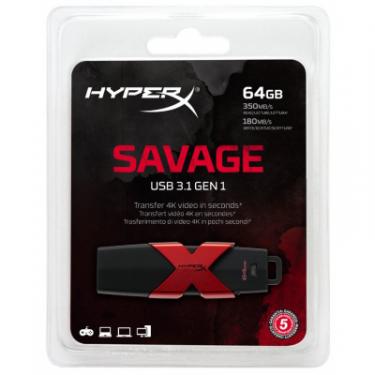 USB флеш накопитель Kingston 64GB HyperX Savage USB 3.1 Фото 4
