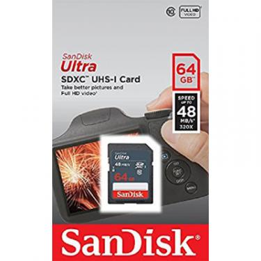 Карта памяти SanDisk 64GB SDXC class 10 UHS-I Ultra Фото 1