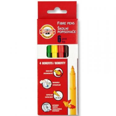 Фломастеры Koh-i-Noor Fibre pens 1002, 06 colors, картон Фото
