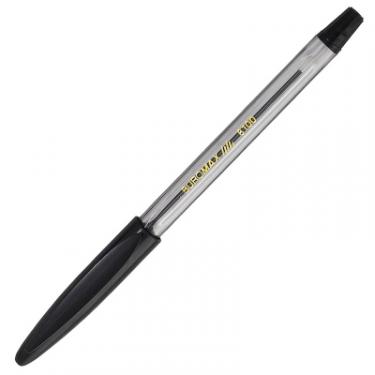Ручка шариковая Buromax non-retractable JOBMAX, rubber grip, black Фото