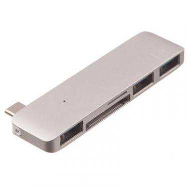 Концентратор Kit Type-C to 3*USB 3.0, SD/microSD reader (Silver) Фото