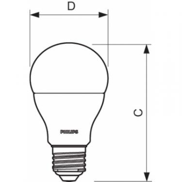 Лампочка Philips Bulb E27 9.5-70W 230V 3000K A60/PF Фото 1
