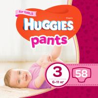 Подгузники Huggies Pants 3 для девочек (6-11кг) 58 шт Фото