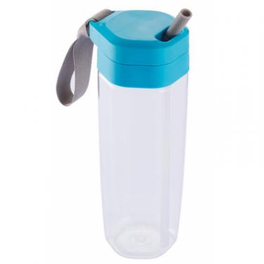 Бутылка для воды XD Modo с трубочкой синяя Фото