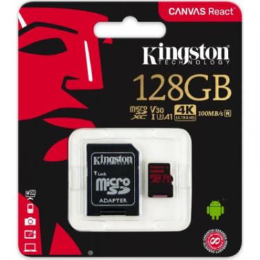 Карта памяти Kingston 128GB microSDXC class 10 UHS-I U3 Фото 2