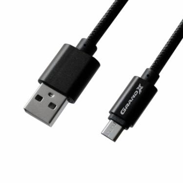 Дата кабель Grand-X USB 2.0 AM to Micro 5P 1.0m Black/Black Фото