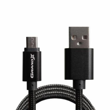 Дата кабель Grand-X USB 2.0 AM to Micro 5P 1.0m Black/Black Фото 1