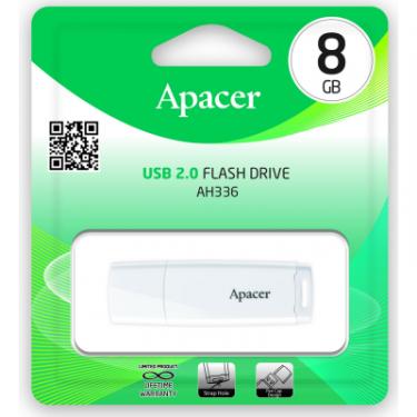 USB флеш накопитель Apacer 8GB AH336 White USB 2.0 Фото 3