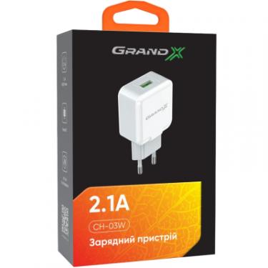 Зарядное устройство Grand-X 5V 2.1A White Фото 4