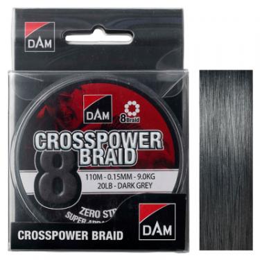 Шнур DAM CROSSPOWER 8-BRAID 110м 0,20мм 12,6кг/28Lb (dark g Фото