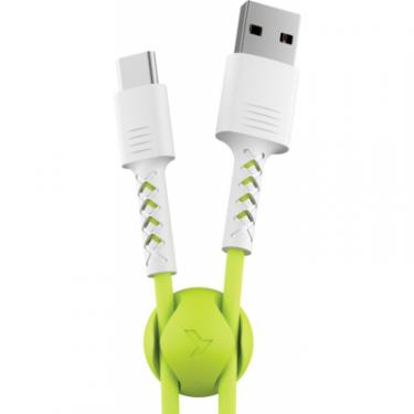 Дата кабель Pixus USB 2.0 AM to Type-C 1.0m Soft white/lime Фото